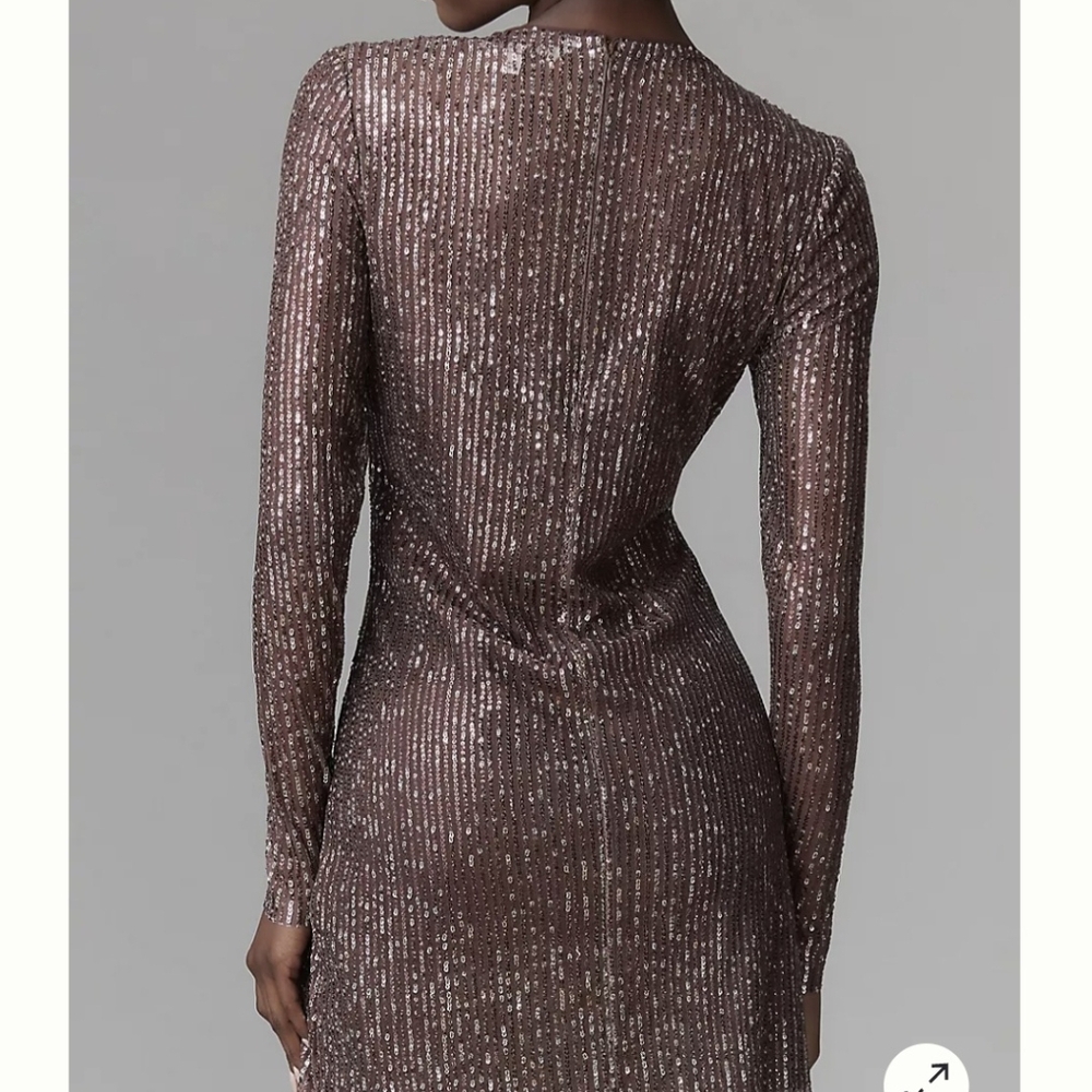 Walter Baker Bellini 90'S Glamor Sequin Sheer Mini Coctail Dress Size: S - Picture 4 of 11